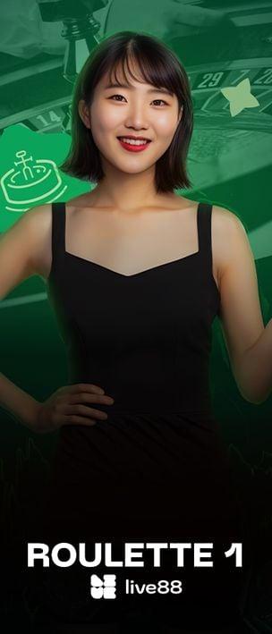 Woman in black dress on green background